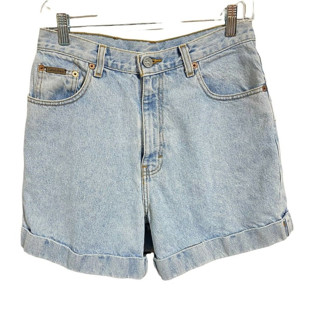 Vintage 90s Calvin Klein Light Blue Denim Jean Shorts